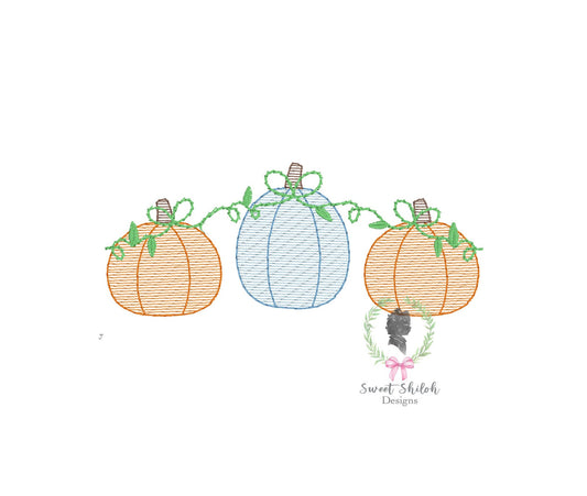 Pretty Pumpkin Trio Sketch