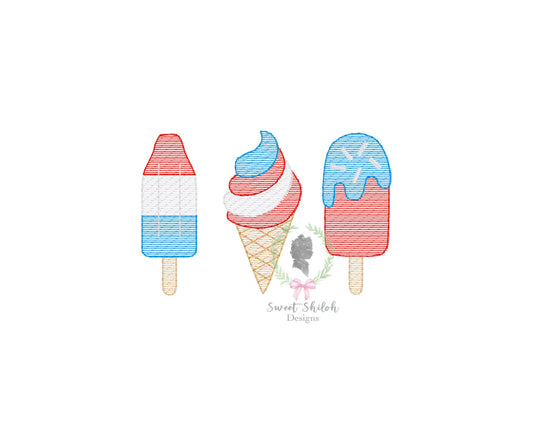 4th of July Popsicle Trio Sketch