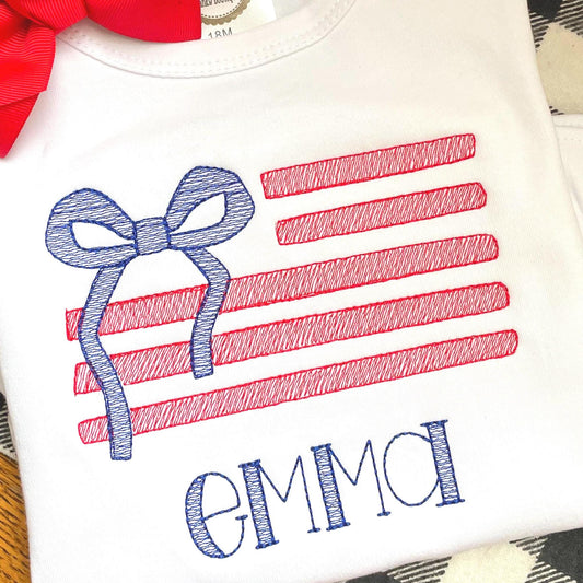American Flag Bow Sketch