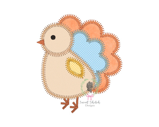 Thanksgiving Turkey Zigzag Stitch Applique