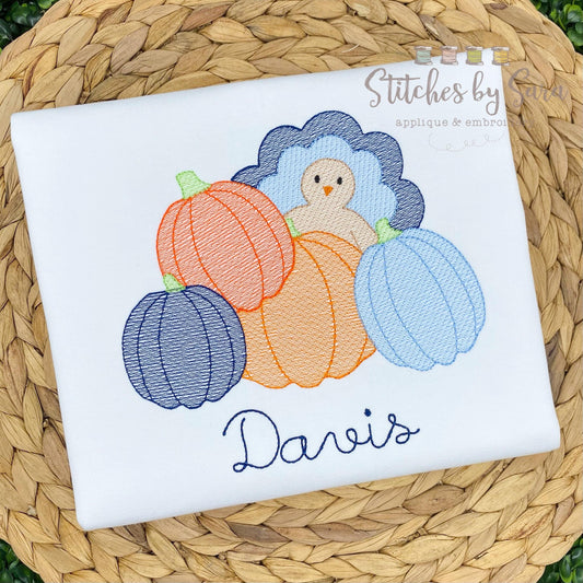 Pumpkin Patch Turkey Sketch