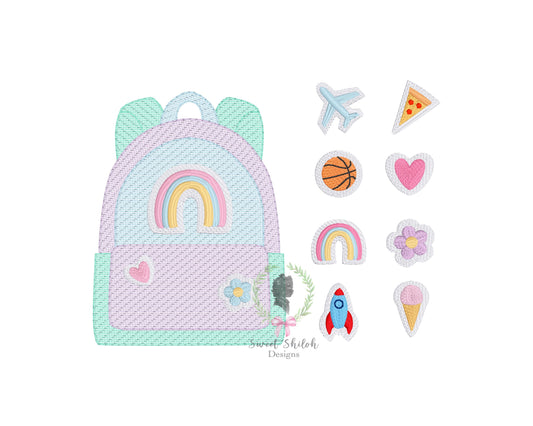 Backpack with Patches Sketch