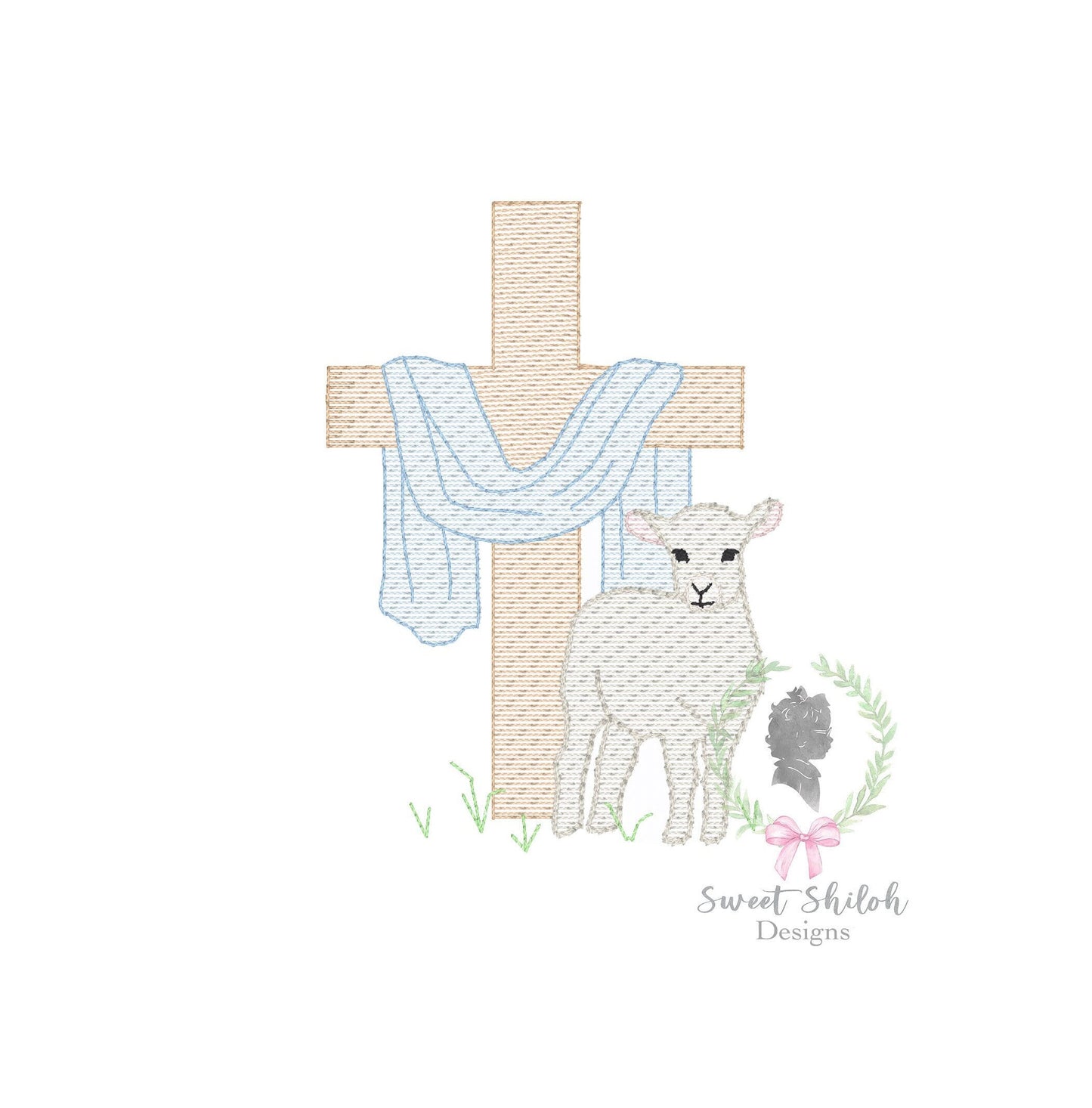 Easter Cross and Lamb Sketch