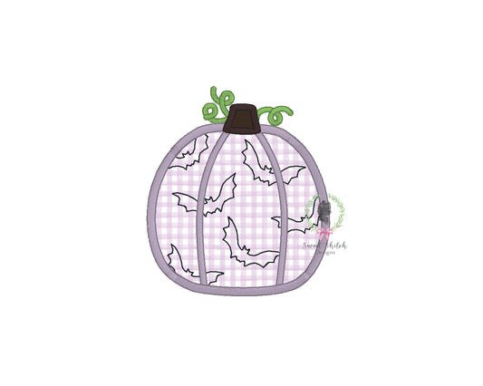 Halloween Heirloom Bat Pumpkin Satin Stitch Applique