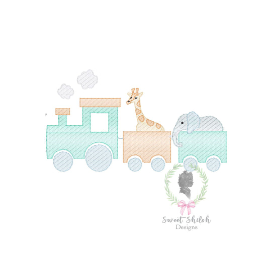 Zoo Animal Train Sketch