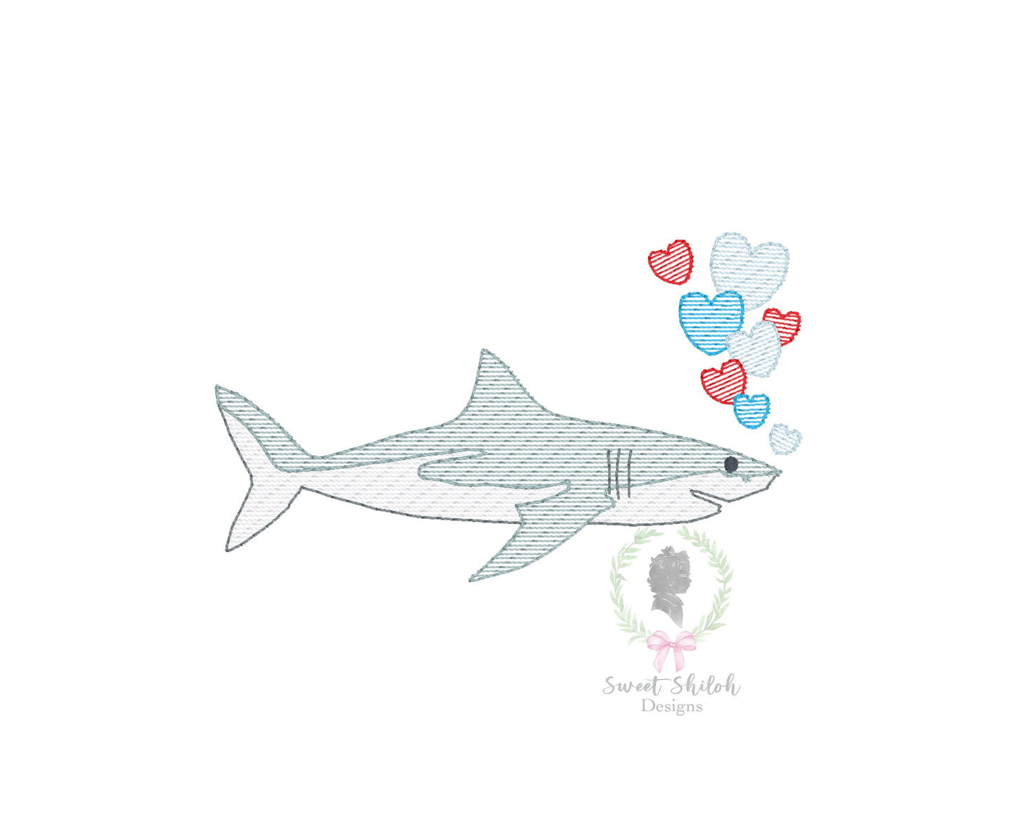 Valentine's Day Shark Sketch