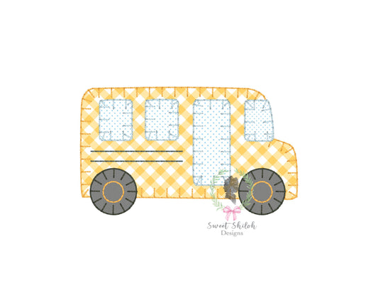 School Bus Blanket Stitch Applique