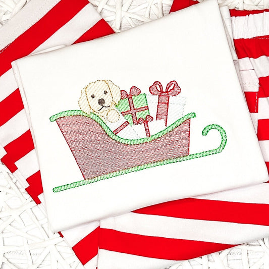 Lab Christmas Sleigh Sketch