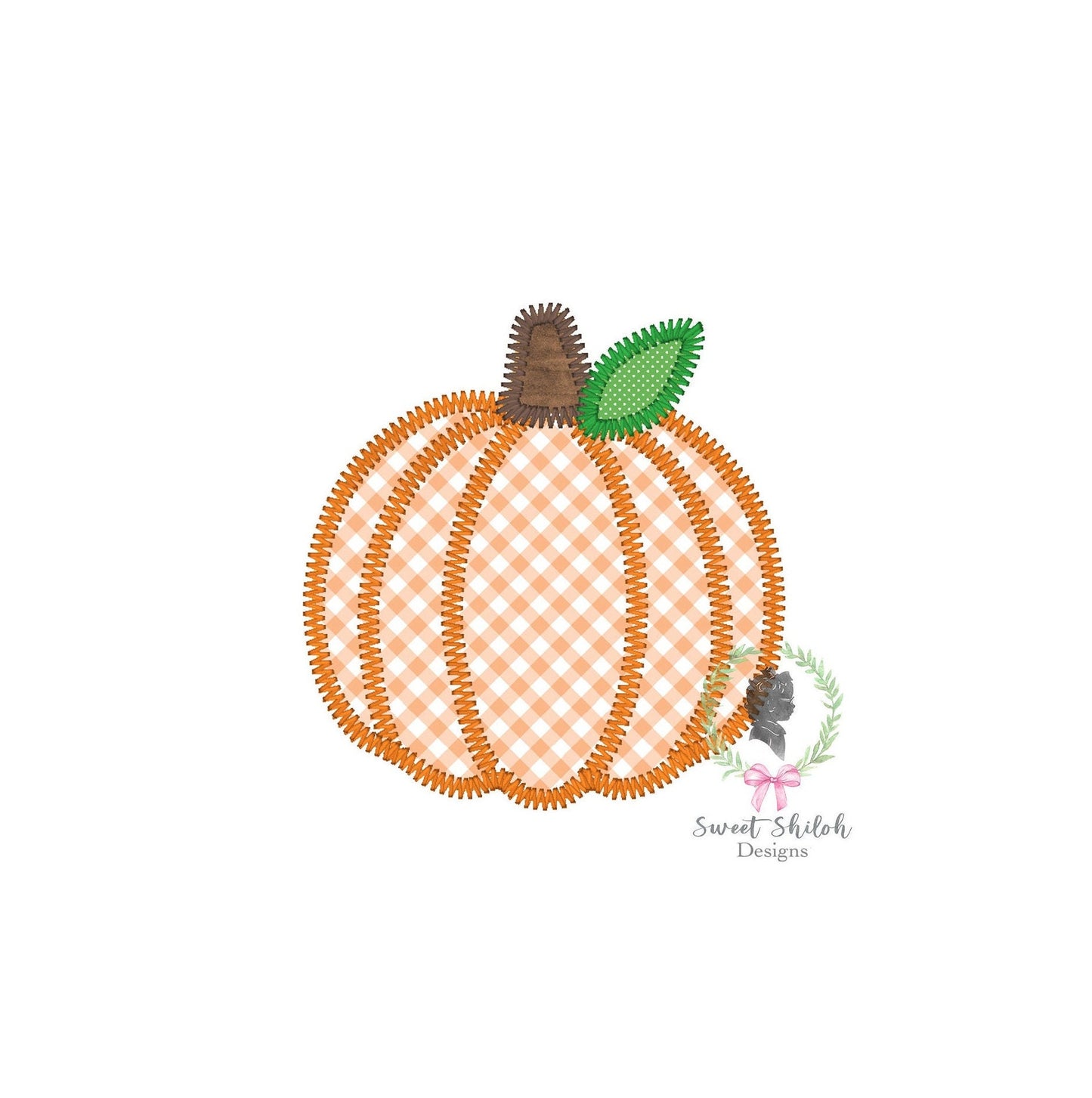 Pumpkin Zigzag Stitch Applique