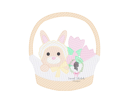 Easter Bonnet Bunny Basket Sketch