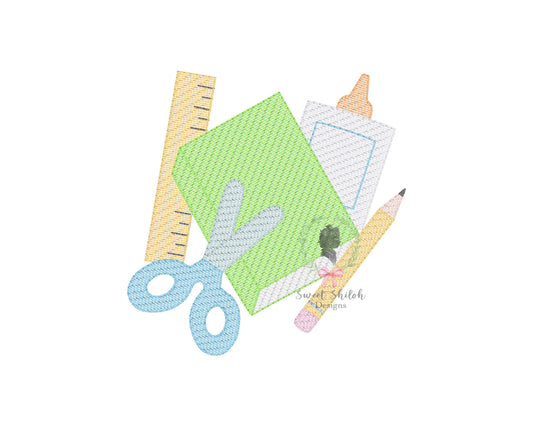 School Supply Pile Sketch