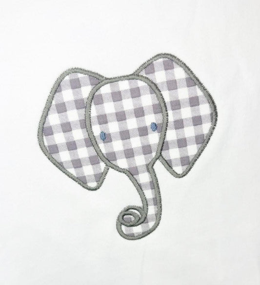 Elephant Head Satin Stitch Applique