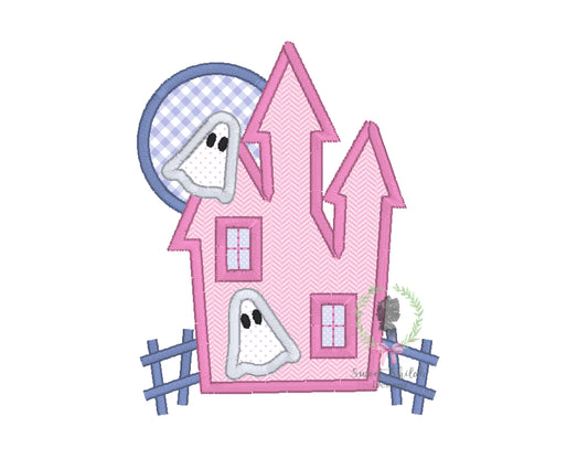 Haunted House Satin Stitch Applique
