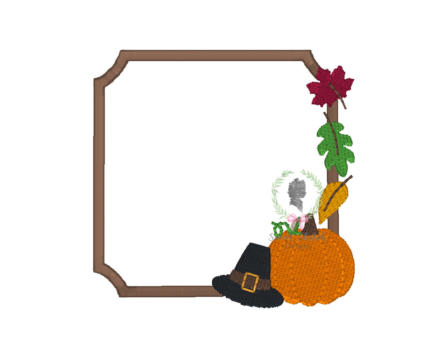 Thanksgiving Pumpkin Pilgrim Frame Fill