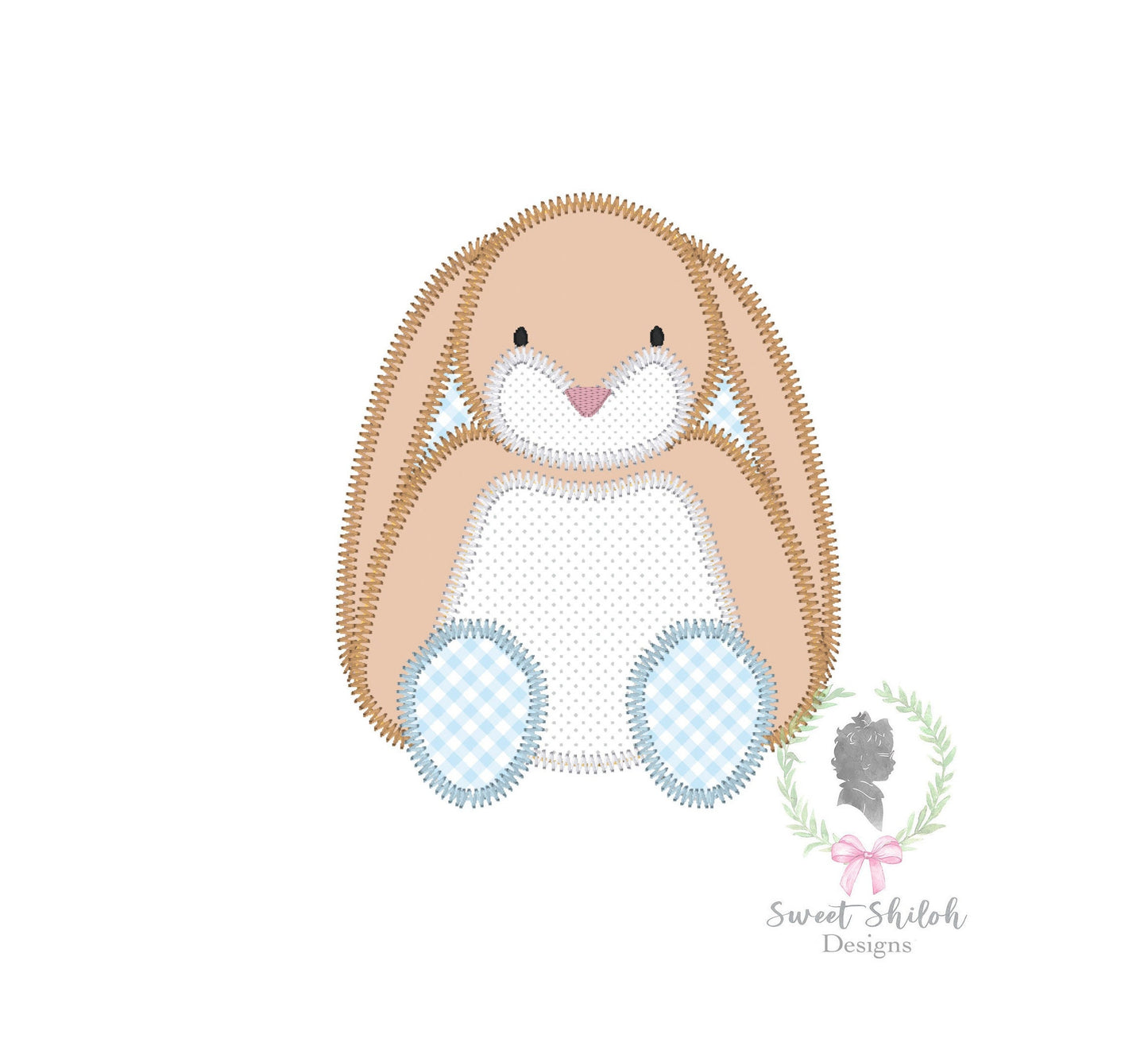 Stuffed Bunny Rabbit Zigzag Stitch Applique