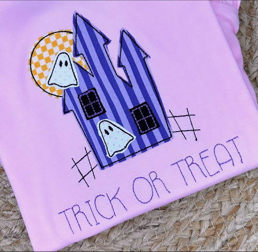 Haunted House Bean Stitch Applique