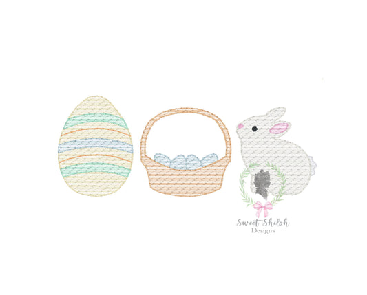 Bunny Rabbit Egg Trio Sketch