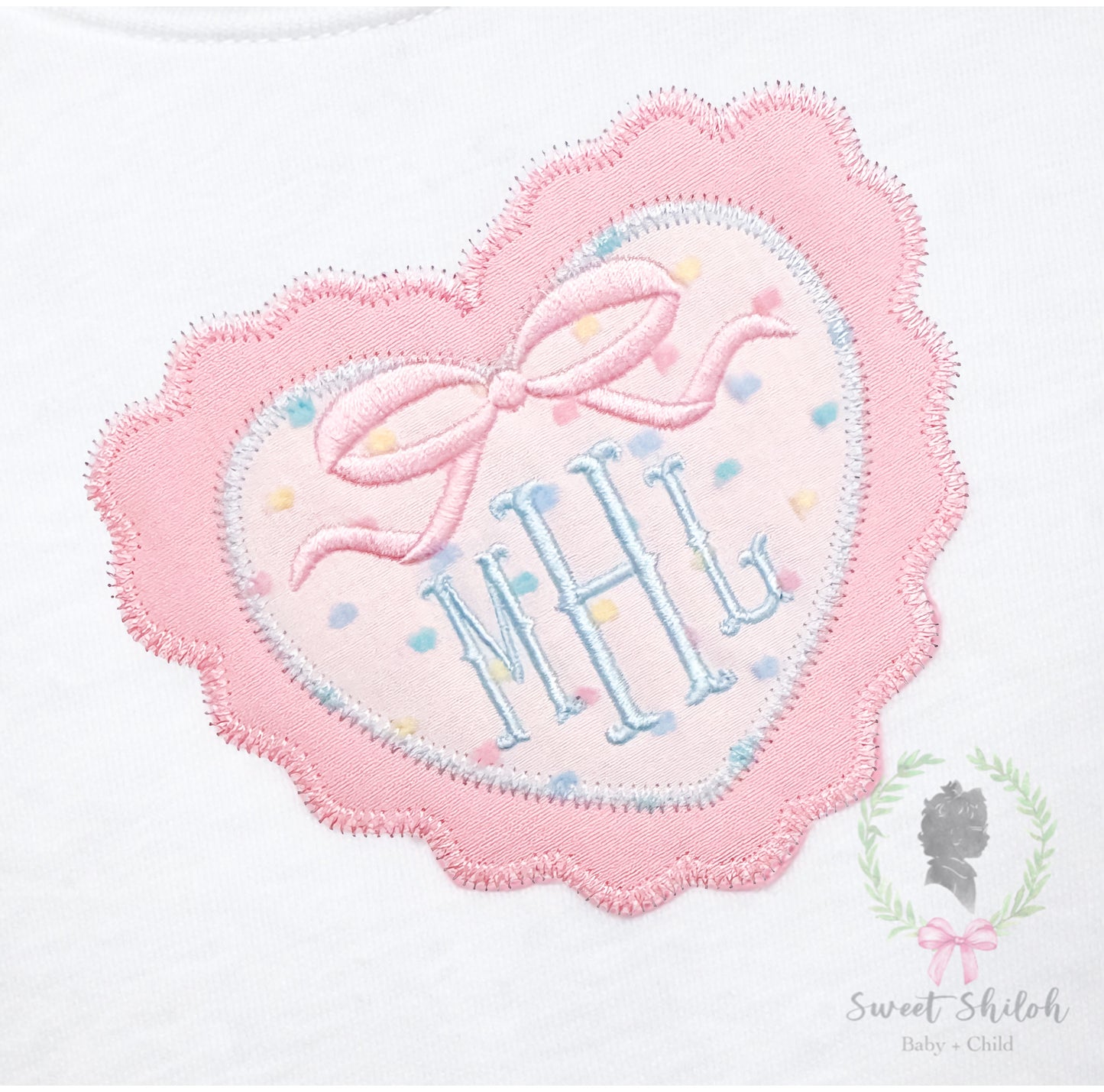 Lace Heart Zigzag Applique