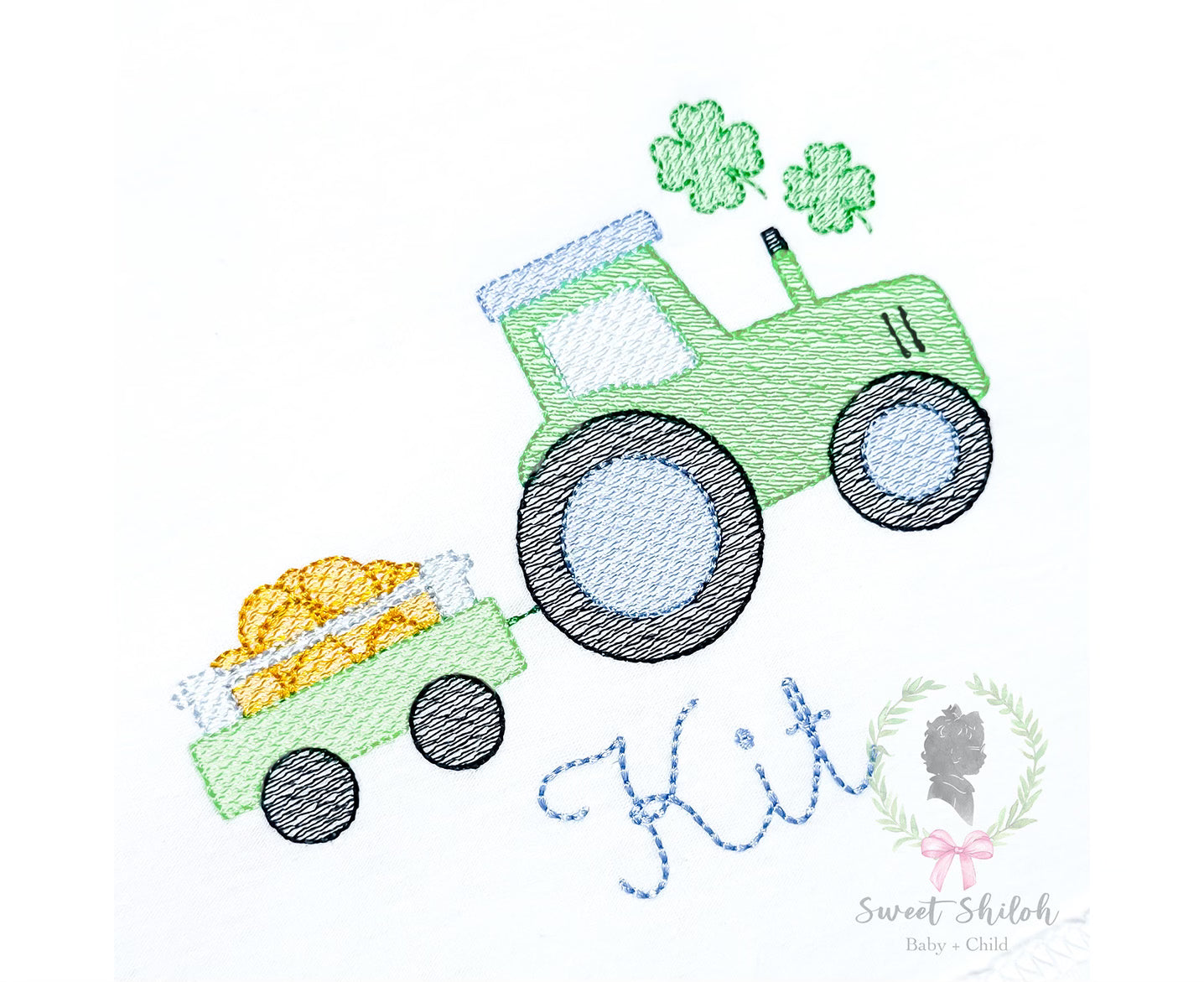 Tractor with Shamrock Sketch